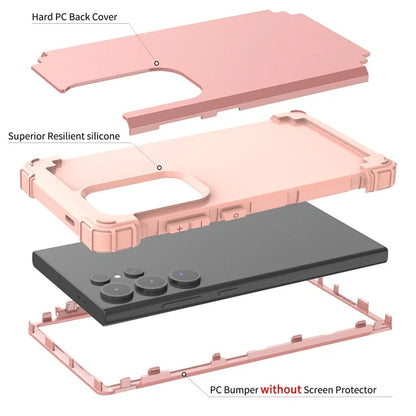 L-Style Phone Cover for Samsung Galaxy S24 Ultra Shell Scratch-resistant PC + Silicone Case