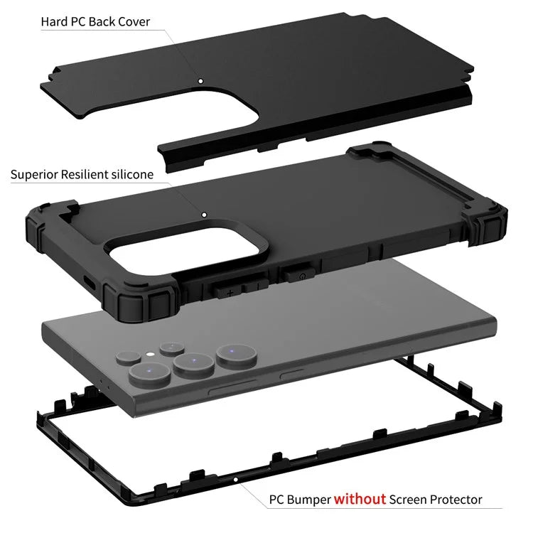 L-Style Phone Cover for Samsung Galaxy S24 Ultra Shell Scratch-resistant PC + Silicone Case