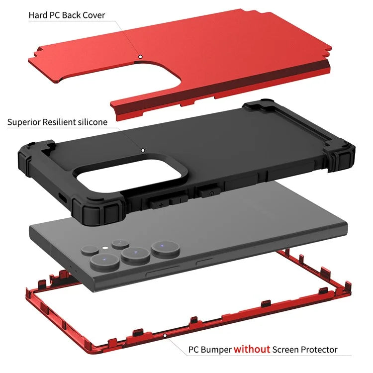 L-Style Phone Cover for Samsung Galaxy S24 Ultra Shell Scratch-resistant PC + Silicone Case