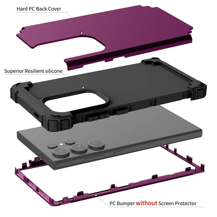 L-Style Phone Cover for Samsung Galaxy S24 Ultra Shell Scratch-resistant PC + Silicone Case
