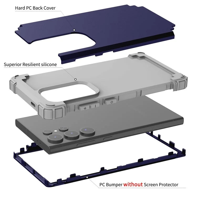 L-Style Phone Cover for Samsung Galaxy S24 Ultra Shell Scratch-resistant PC + Silicone Case