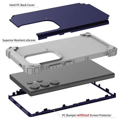 L-Style Phone Cover for Samsung Galaxy S24 Ultra Shell Scratch-resistant PC + Silicone Case