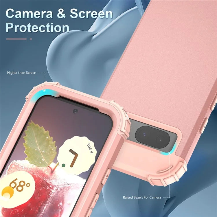 L-Style For Google Pixel 8a Case Shock Absorbing PC + Silicone Phone Protective Shell