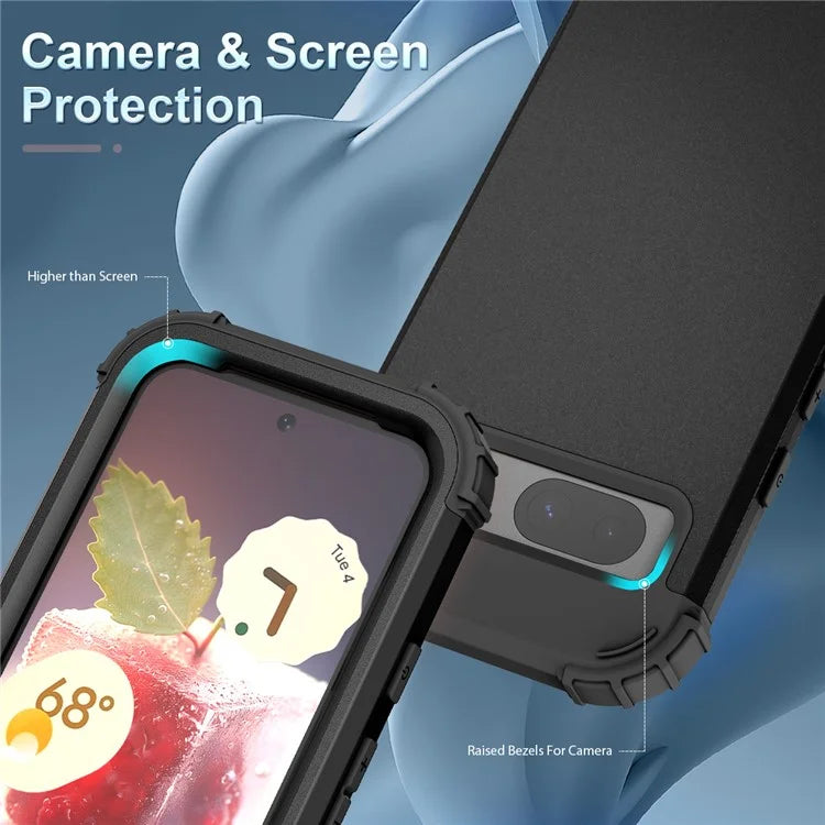 L-Style For Google Pixel 8a Case Shock Absorbing PC + Silicone Phone Protective Shell