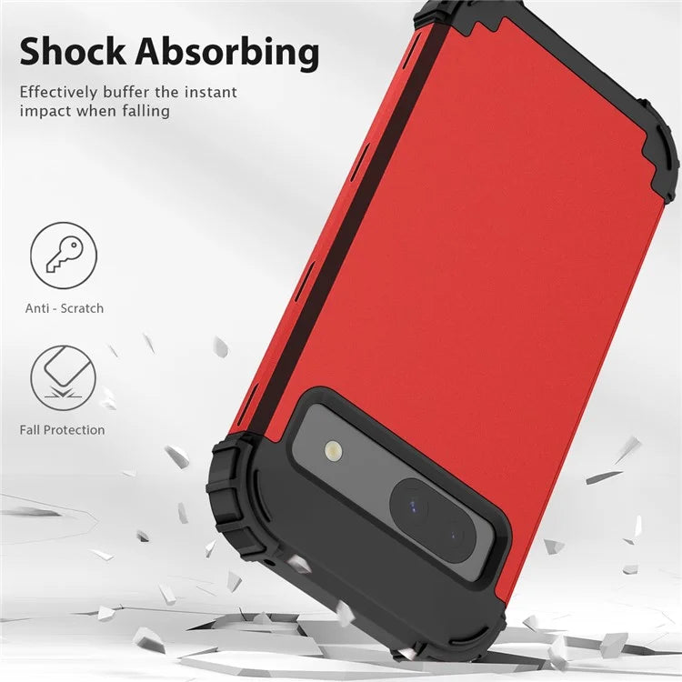 L-Style For Google Pixel 8a Case Shock Absorbing PC + Silicone Phone Protective Shell