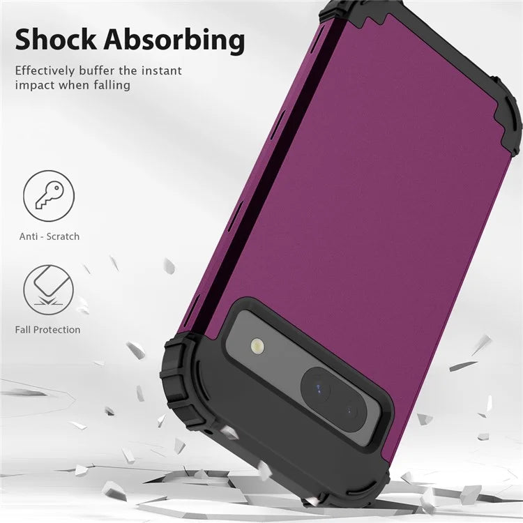L-Style For Google Pixel 8a Case Shock Absorbing PC + Silicone Phone Protective Shell