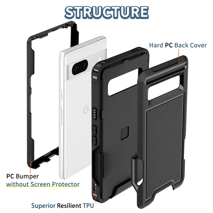 Style F1 For Google Pixel 8a Back Case Drop-proof PC + TPU Phone Cover