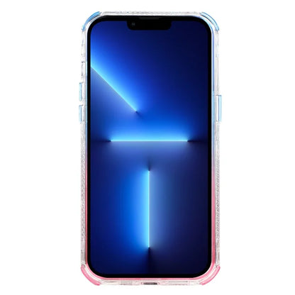 For iPhone 13 Pro Max 6.7 inch Case TPU+PC Sparkle Gradient Quicksand Cell Phone Cover