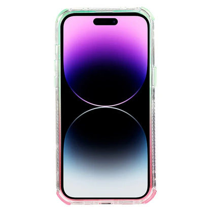 For iPhone 14 Pro Max Cell Phone Case Slim-Fit TPU+PC Glitter Gradient Quicksand Back Shell