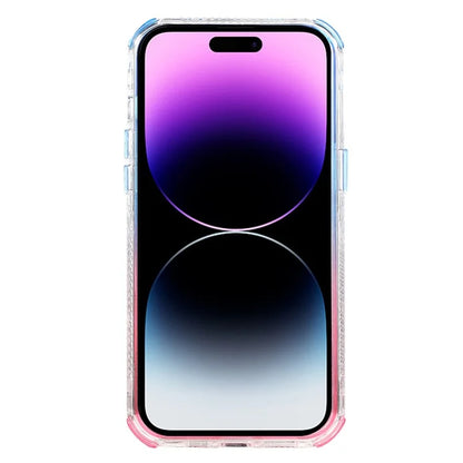 For iPhone 14 Pro Max Cell Phone Case Slim-Fit TPU+PC Glitter Gradient Quicksand Back Shell