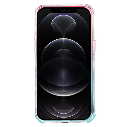 For iPhone 12 6.1 inch / 12 Pro 6.1 inch Case Anti Slip TPU+PC Gradient Quicksand Protective Back Shell