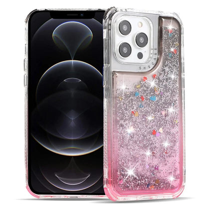 For iPhone 12 6.1 inch / 12 Pro 6.1 inch Case Anti Slip TPU+PC Gradient Quicksand Protective Back Shell