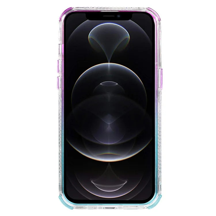 For iPhone 12 6.1 inch / 12 Pro 6.1 inch Case Anti Slip TPU+PC Gradient Quicksand Protective Back Shell