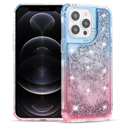 For iPhone 12 6.1 inch / 12 Pro 6.1 inch Case Anti Slip TPU+PC Gradient Quicksand Protective Back Shell