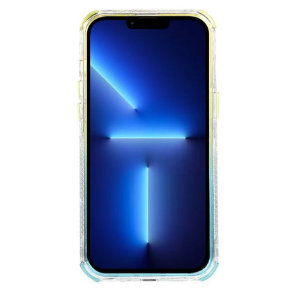For iPhone 13 Pro 6.1 inch Cell Phone Case TPU+PC Anti-drop Gradient Liquid Quicksand Shell
