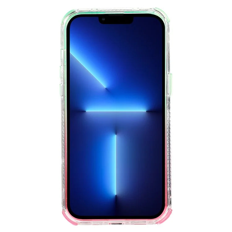 For iPhone 13 Pro 6.1 inch Cell Phone Case TPU+PC Anti-drop Gradient Liquid Quicksand Shell