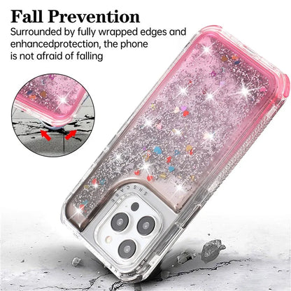 For iPhone 14 Pro Case Gradient Liquid Floating Quicksand Scratch-proof TPU+PC Mobile Phone Cover