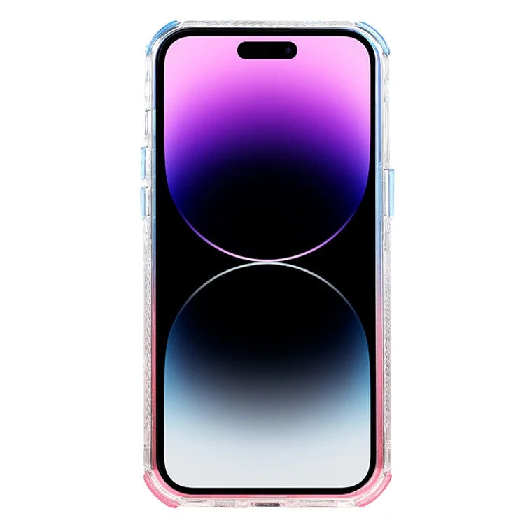 For iPhone 14 Pro Case Gradient Liquid Floating Quicksand Scratch-proof TPU+PC Mobile Phone Cover