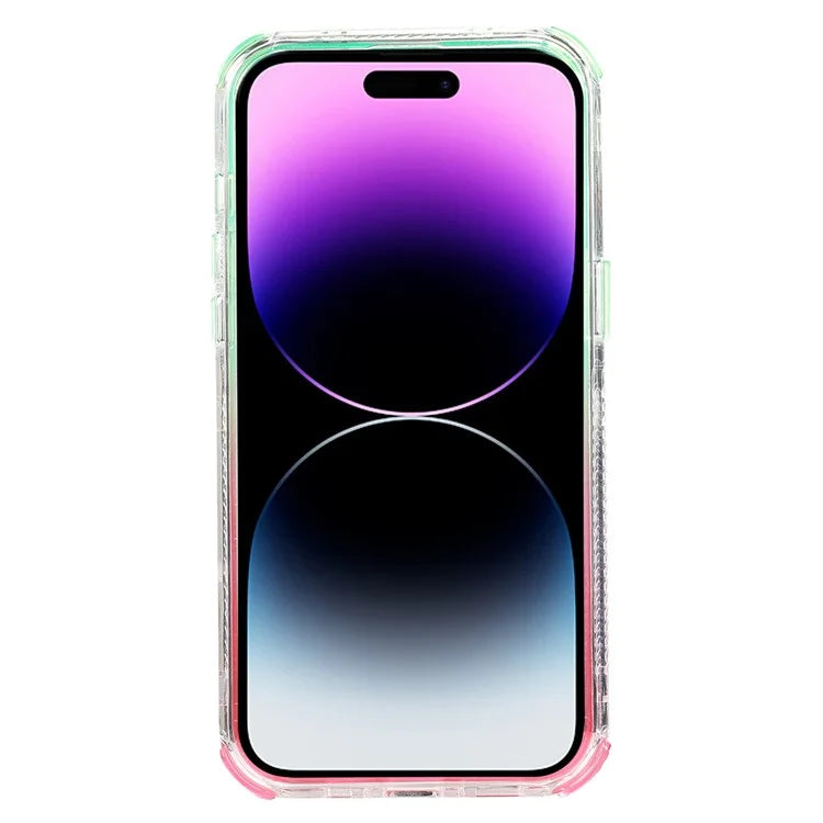 For iPhone 14 Pro Case Gradient Liquid Floating Quicksand Scratch-proof TPU+PC Mobile Phone Cover
