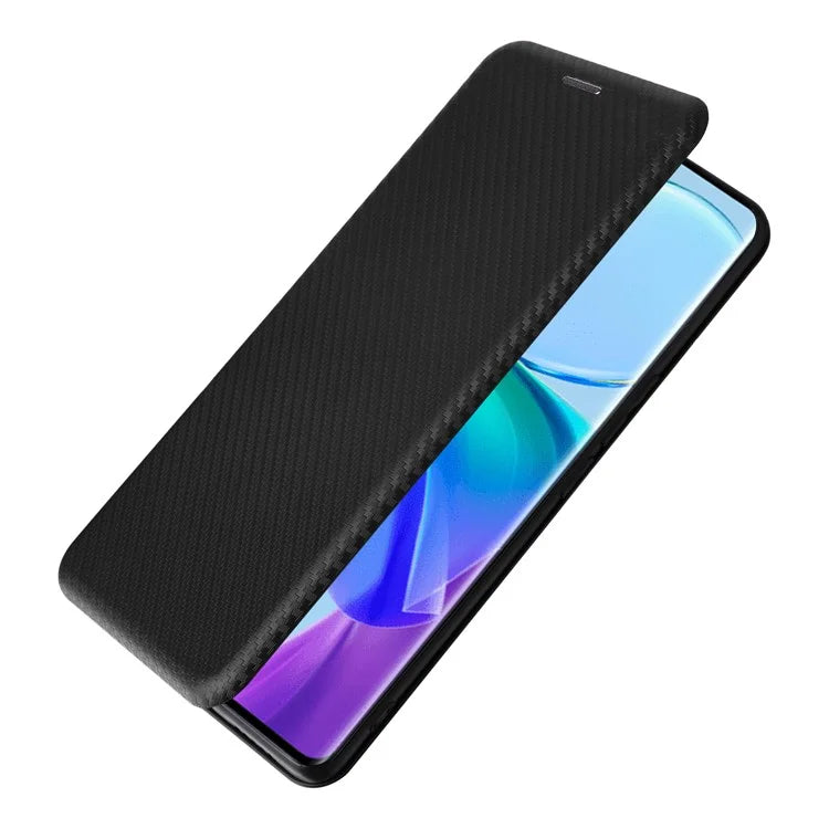 Card Holder Case for vivo V29 Lite 5G Leather Phone Cover Carbon Fiber Texture