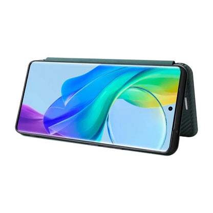 Card Holder Case for vivo V29 Lite 5G Leather Phone Cover Carbon Fiber Texture