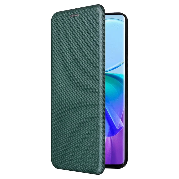 Card Holder Case for vivo V29 Lite 5G Leather Phone Cover Carbon Fiber Texture
