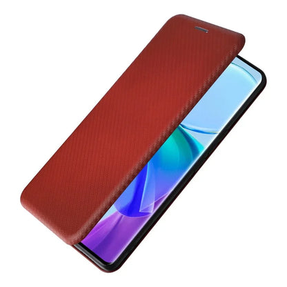 Card Holder Case for vivo V29 Lite 5G Leather Phone Cover Carbon Fiber Texture