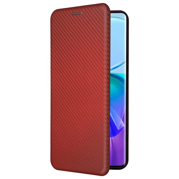 Card Holder Case for vivo V29 Lite 5G Leather Phone Cover Carbon Fiber Texture