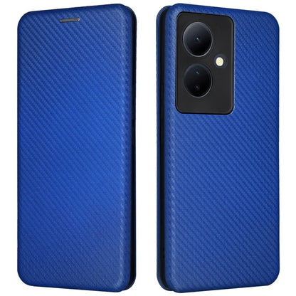 Card Holder Case for vivo V29 Lite 5G Leather Phone Cover Carbon Fiber Texture