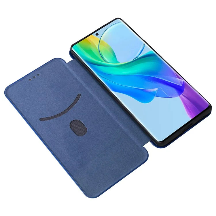 Card Holder Case for vivo V29 Lite 5G Leather Phone Cover Carbon Fiber Texture