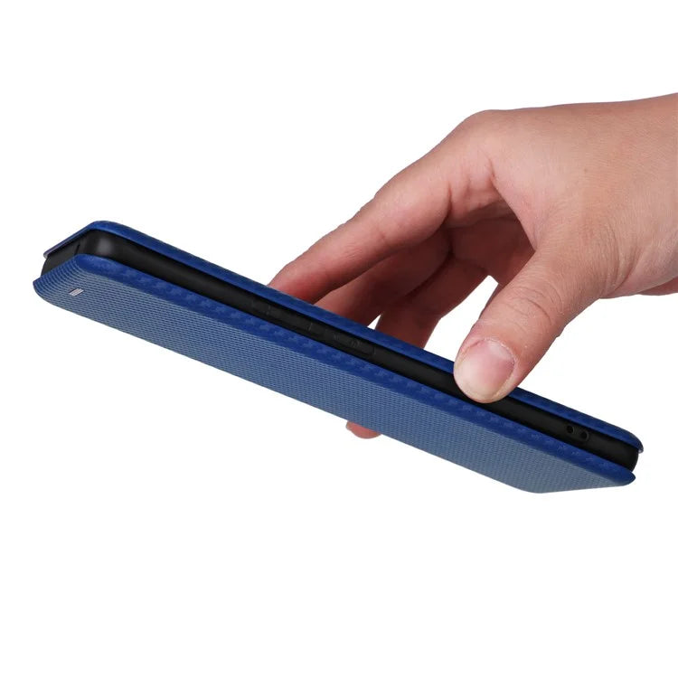 Card Holder Case for vivo V29 Lite 5G Leather Phone Cover Carbon Fiber Texture