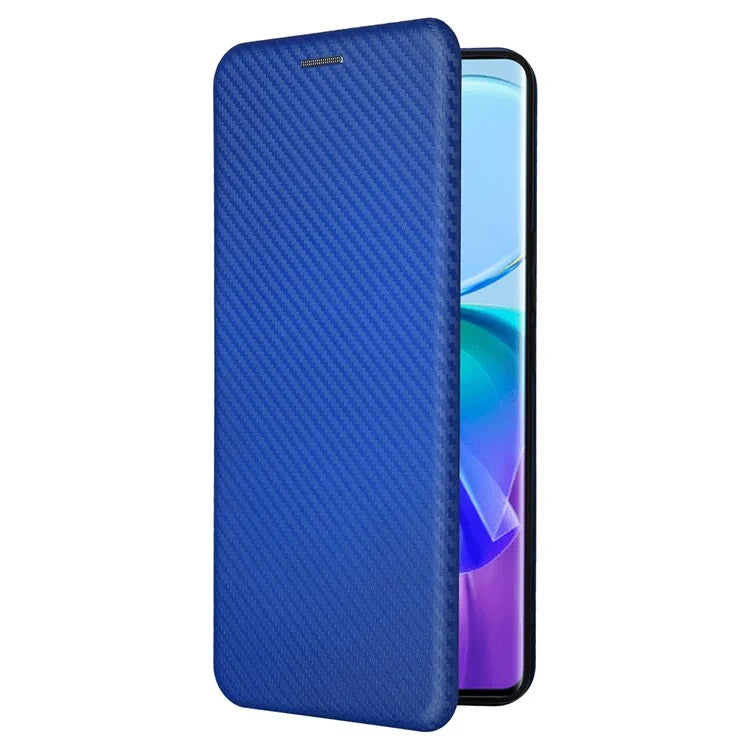 Card Holder Case for vivo V29 Lite 5G Leather Phone Cover Carbon Fiber Texture