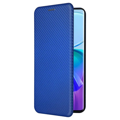 Card Holder Case for vivo V29 Lite 5G Leather Phone Cover Carbon Fiber Texture