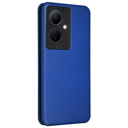 Card Holder Case for vivo V29 Lite 5G Leather Phone Cover Carbon Fiber Texture