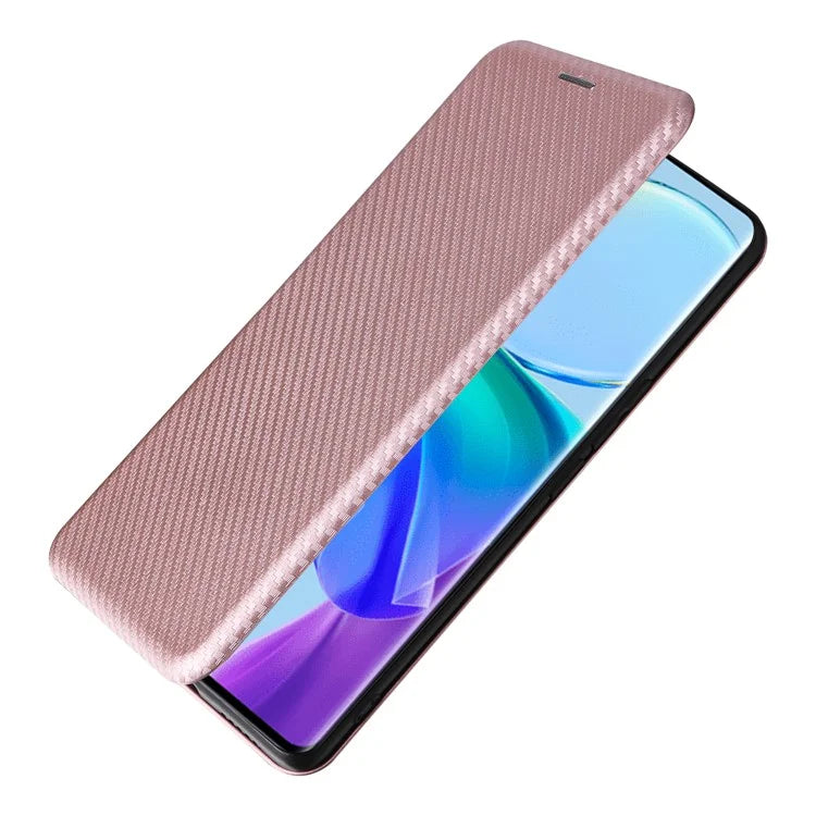 Card Holder Case for vivo V29 Lite 5G Leather Phone Cover Carbon Fiber Texture