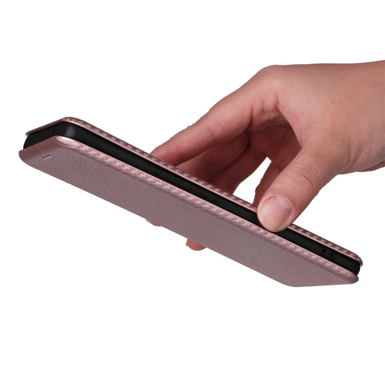 Card Holder Case for vivo V29 Lite 5G Leather Phone Cover Carbon Fiber Texture