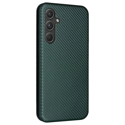 For Samsung Galaxy A55 5G Phone Leather Case Card Holder Carbon Fiber Texture