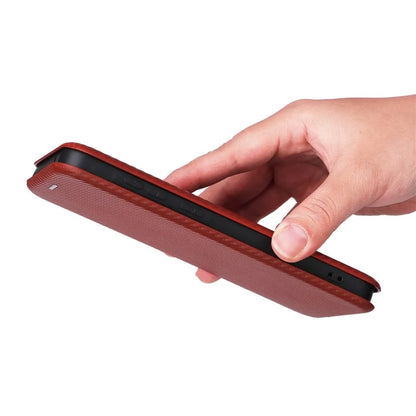 For Samsung Galaxy A55 5G Phone Leather Case Card Holder Carbon Fiber Texture