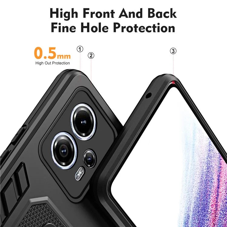 For Motorola Moto G13 4G / G23 4G Case TPU+PC Metal Kickstand Cover with Silicone Ring Strap