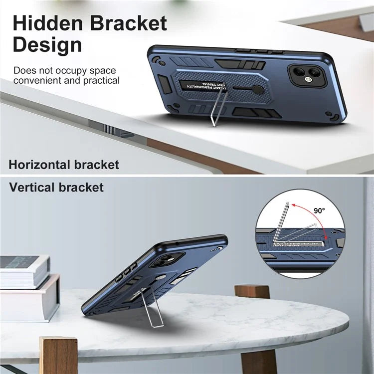 For Samsung Galaxy A05 4G Cell Phone Case Shockproof TPU + PC Cover with Silicone Ring Strap