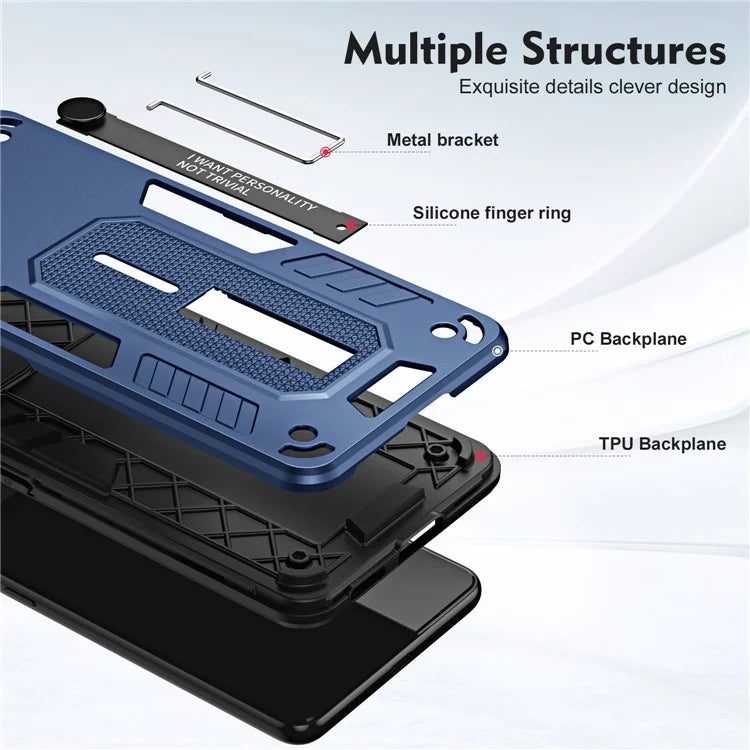 For Samsung Galaxy A05 4G Cell Phone Case Shockproof TPU + PC Cover with Silicone Ring Strap