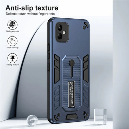 For Samsung Galaxy A05 4G Cell Phone Case Shockproof TPU + PC Cover with Silicone Ring Strap