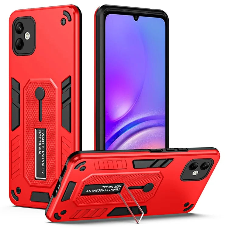 For Samsung Galaxy A05 4G Cell Phone Case Shockproof TPU + PC Cover with Silicone Ring Strap