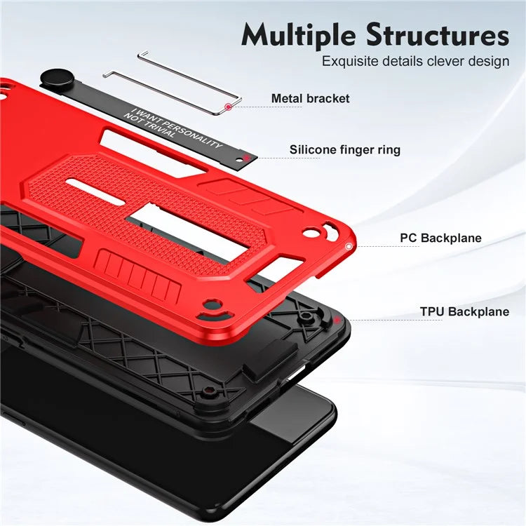 For Samsung Galaxy A05 4G Cell Phone Case Shockproof TPU + PC Cover with Silicone Ring Strap