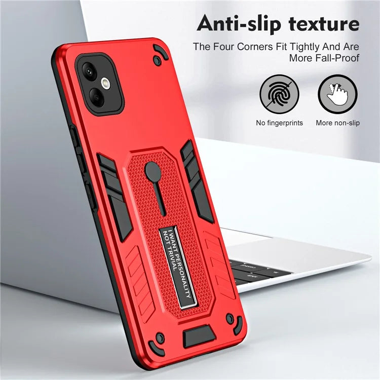 For Samsung Galaxy A05 4G Cell Phone Case Shockproof TPU + PC Cover with Silicone Ring Strap