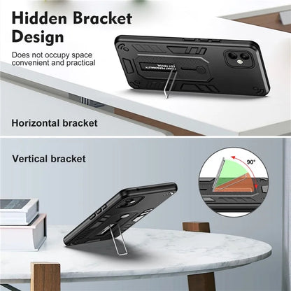 For Samsung Galaxy A05 4G Cell Phone Case Shockproof TPU + PC Cover with Silicone Ring Strap
