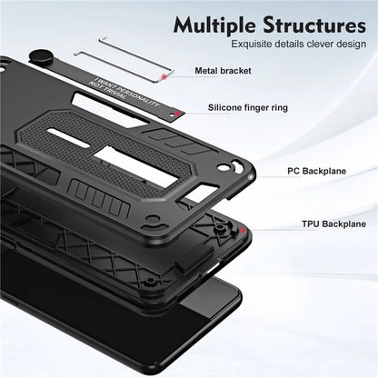 For Samsung Galaxy A05 4G Cell Phone Case Shockproof TPU + PC Cover with Silicone Ring Strap