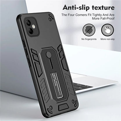 For Samsung Galaxy A05 4G Cell Phone Case Shockproof TPU + PC Cover with Silicone Ring Strap