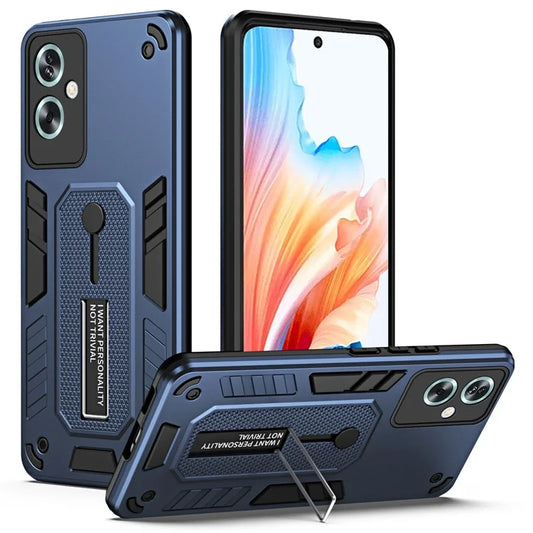 For Oppo A79 5G / A2 5G Case TPU+PC Drop-proof Hidden Kickstand Mobile Phone Cover