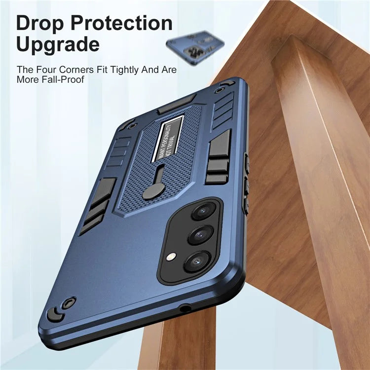 For Samsung Galaxy S24+ Back Case Silicone Ring Strap TPU+PC Kickstand Phone Cover